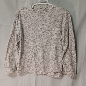 Evolution In Design Mens XL Long Sleeve‎ T-Shirt Grey Space Dye Cotton Crewneck